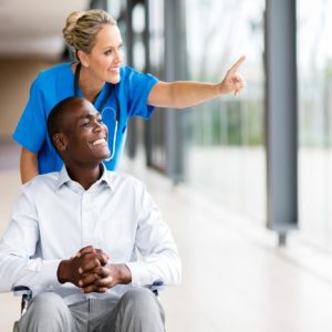 working with people living with disabilities: care person with patient
